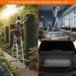 Corvids 14.5 ft (16 Steps) Portable & Compact Folding Aluminium Multipurpose Super Step Ladder - Image 2