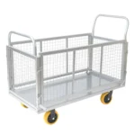 Corvids Heavy-Duty Iron Cage Platform Trolley | 200 kg Load Capacity, 6-inch TPR Wheels & Dual Handles for Warehouse, Store, Factory, Home & Industrial Use | 2 Years Warranty