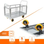 Corvids Heavy-Duty Iron Cage Platform Trolley | 200 kg Load Capacity, 6-inch TPR Wheels & Dual Handles for Warehouse, Store, Factory, Home & Industrial Use | 2 Years Warranty - Image 7