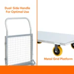 Corvids Heavy-Duty Iron Cage Platform Trolley | 200 kg Load Capacity, 6-inch TPR Wheels & Dual Handles for Warehouse, Store, Factory, Home & Industrial Use | 2 Years Warranty - Image 5
