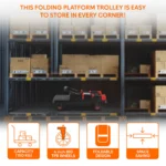 Corvids 150 Kg Portable & Collapsible Plastic Platform Trolley with Basket Cage - Image 3