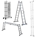 Corvids 14.5 ft (16 Steps) Portable & Compact Folding Aluminium Multipurpose Super Step Ladder